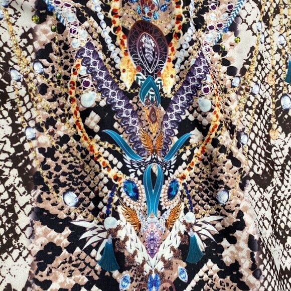 Snakeskin Brown Print One Piece Swimwear Size 18 - Picture 3 of 4